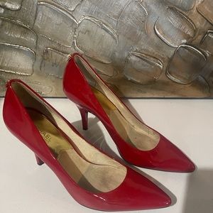 Michael Kors Red Patent Leather  Flex Mid Pump